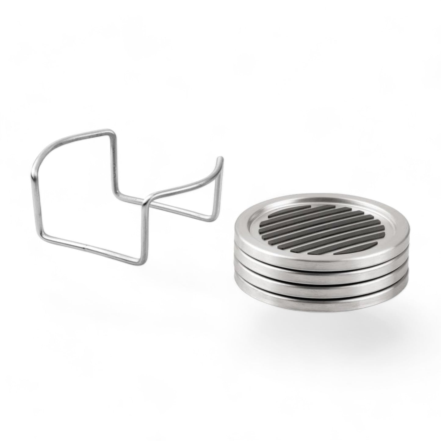 Stainless Steel Linea Coasters by InterDesign – Sleek, Durable & Party-Perfect | Set of 4 - Ricky's Garage