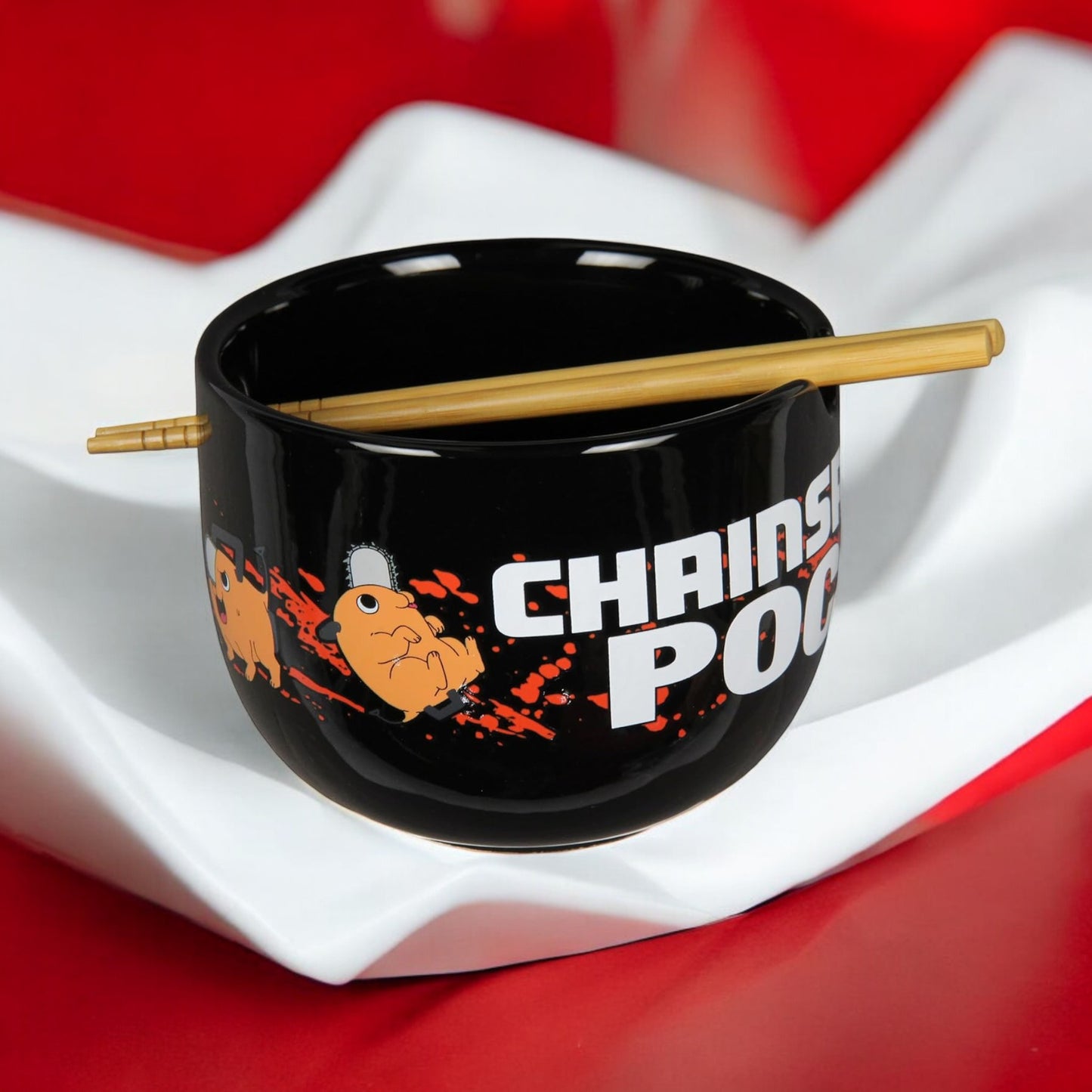 Chainsaw Man Pochita Ramen Bowl Set with Chopsticks - JUST FUNKY