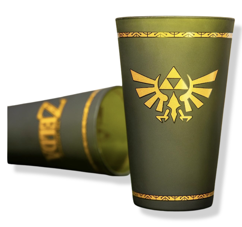 The Legend of Zelda Hyrule Crest Cup Pint Glass 16 oz Green - Ricky's Garage