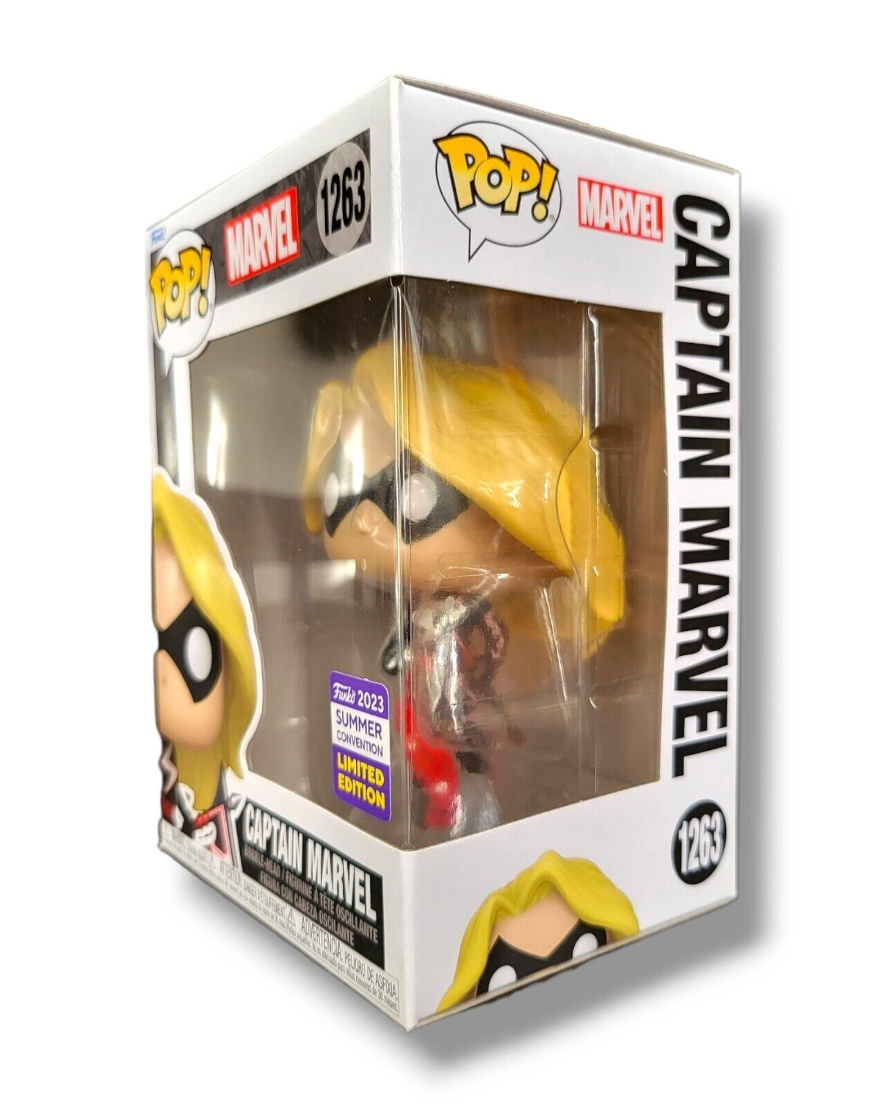 New Funko POP! Marvel #1263 "Captain Marvel" Vinyl Bobble-Head - 2023 Summer LE - Ricky's Garage