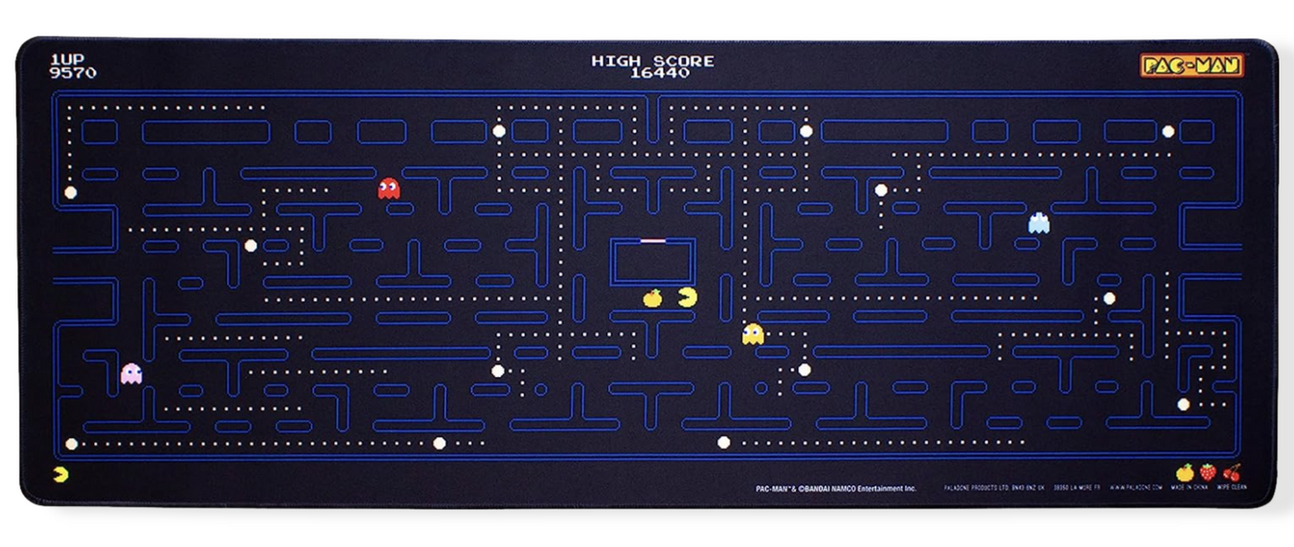 Pacman Gaming Desk Mat Mousepad 30x80cm. - Ricky's Garage