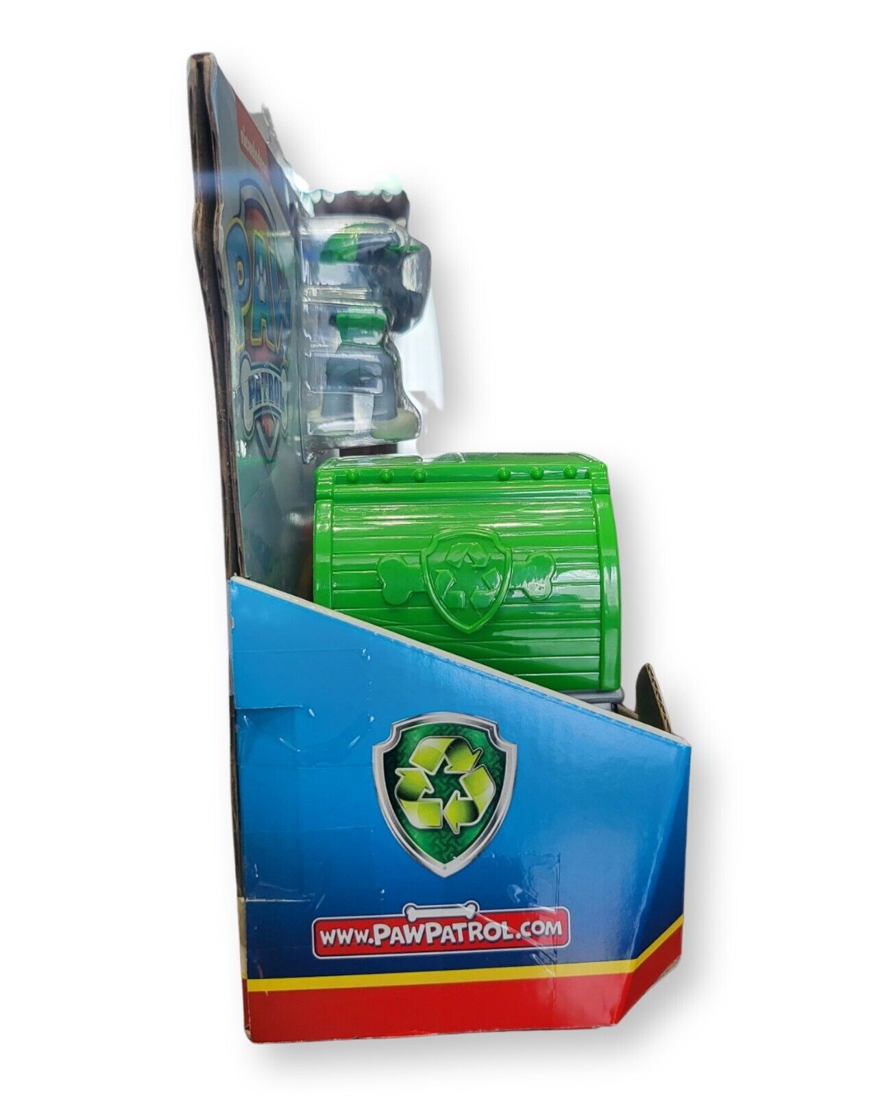 PAW Patrol, Rocky’s Recycle Truck Vehicle with Collectible Figure - Ricky's Garage