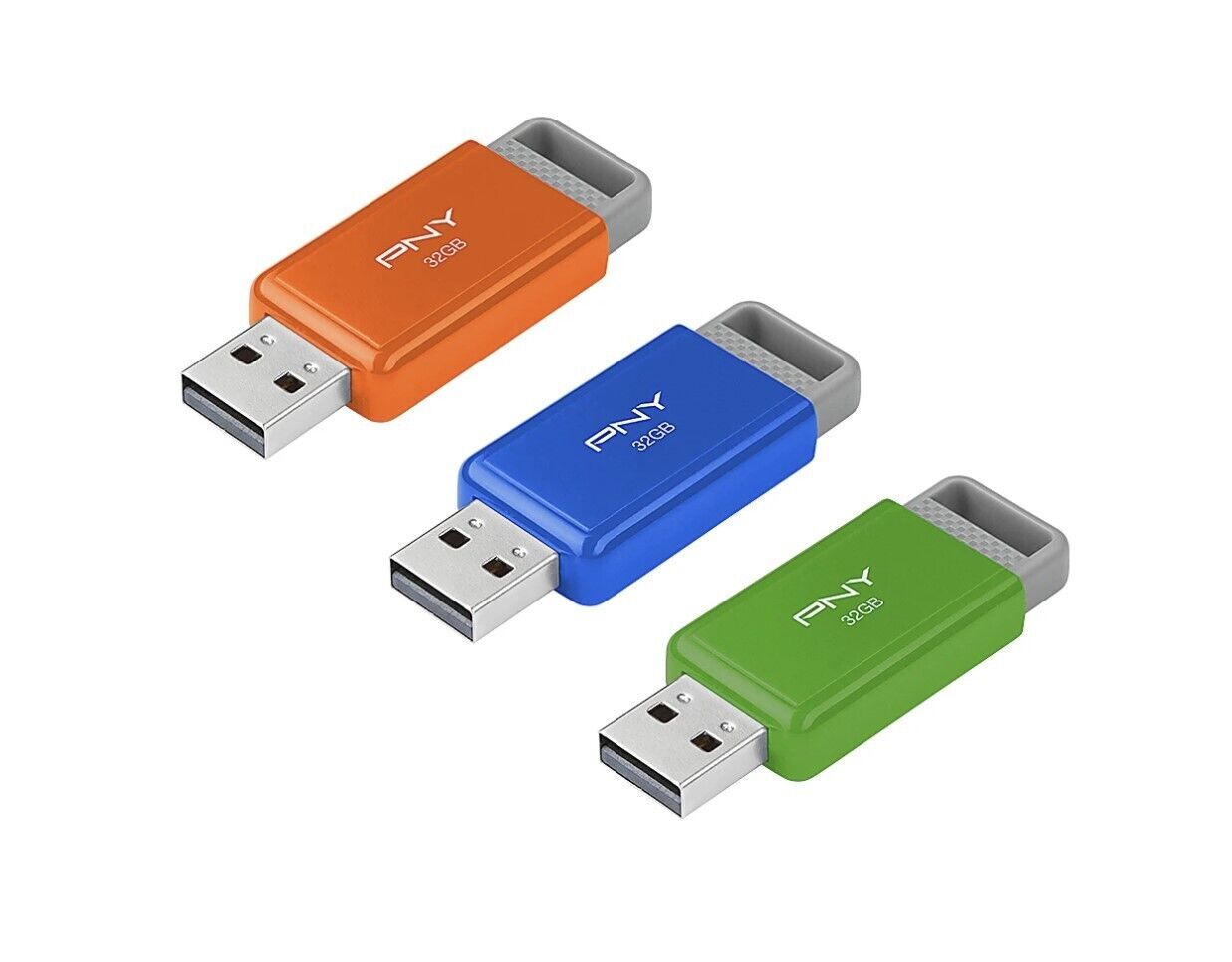 PNY USB 2.0 Flash Drives, 32GB, Assorted Colors, Pack Of 3 Drives - Ricky's Garage