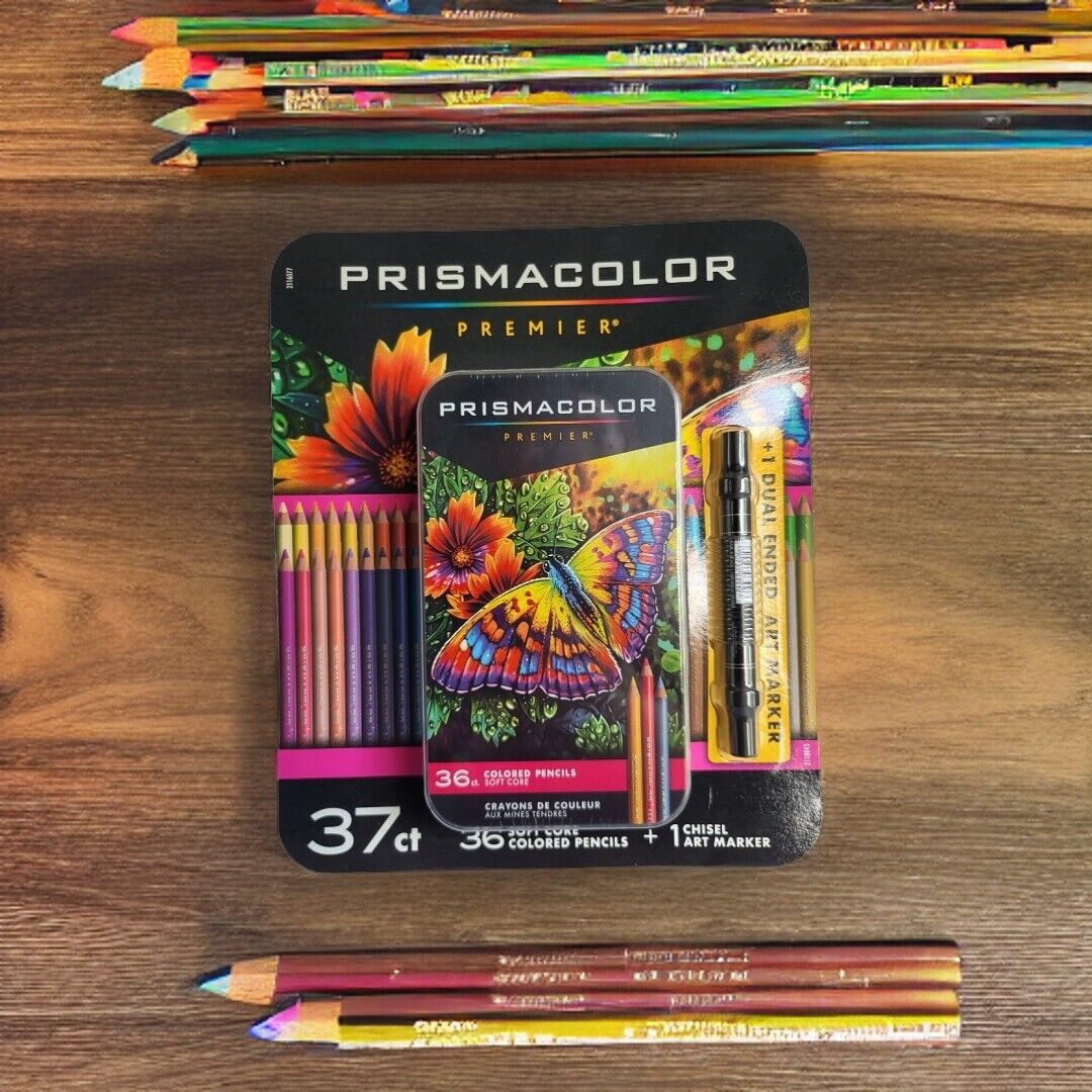 Prismacolor Premier 36 Soft Core Colored Pencils 1 Chisel Marker - Ricky's Garage