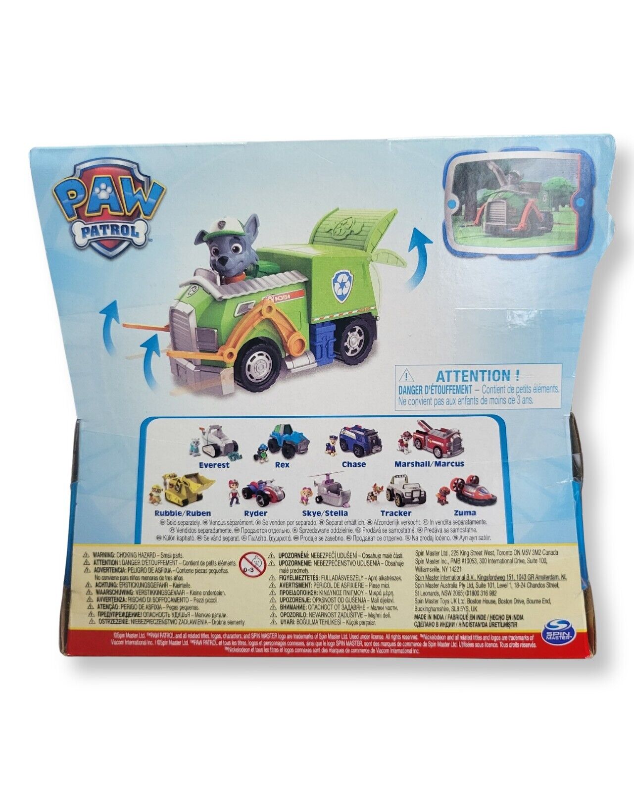 PAW Patrol, Rocky’s Recycle Truck Vehicle with Collectible Figure - Ricky's Garage