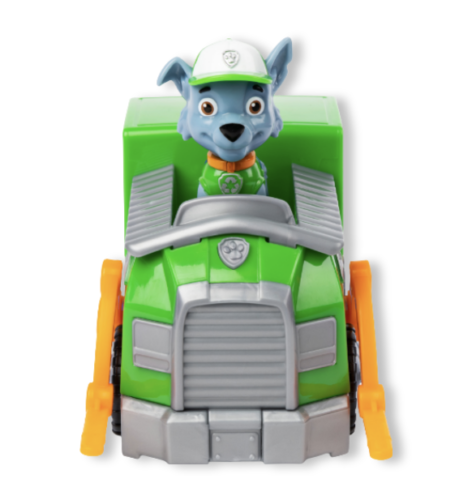 PAW Patrol, Rocky’s Recycle Truck Vehicle with Collectible Figure - Ricky's Garage