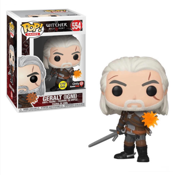 Geralt The Witcher funko pop #554 exclusive glow in the dark Original - Ricky's Garage