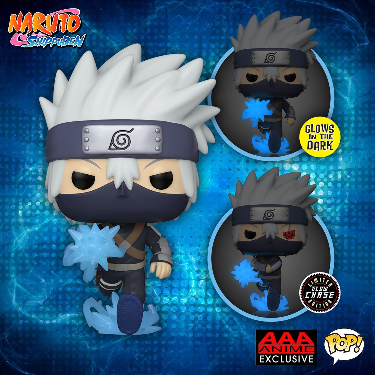 Naruto: Shippuden Young Kakashi Hatake with Chidori Glow-in-the-Dark Pop! Vinyl Figure - AAA Anime Exclusive - Ricky's Garage