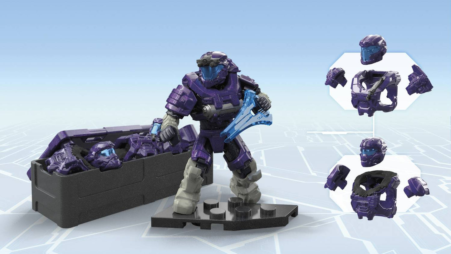 Halo Mega Construx UNSC Spartan III Customizer Pack Green Purple Armor Figures - Ricky's Garage