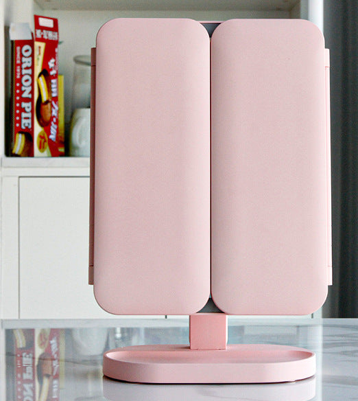 LED Light Makeup Mirror Magnifying Cosmetic 3 Fold Vanity Mirror 180 Rotation Adjustable Touch Dimmer Table Makeup Mirror - Ricky's Garage