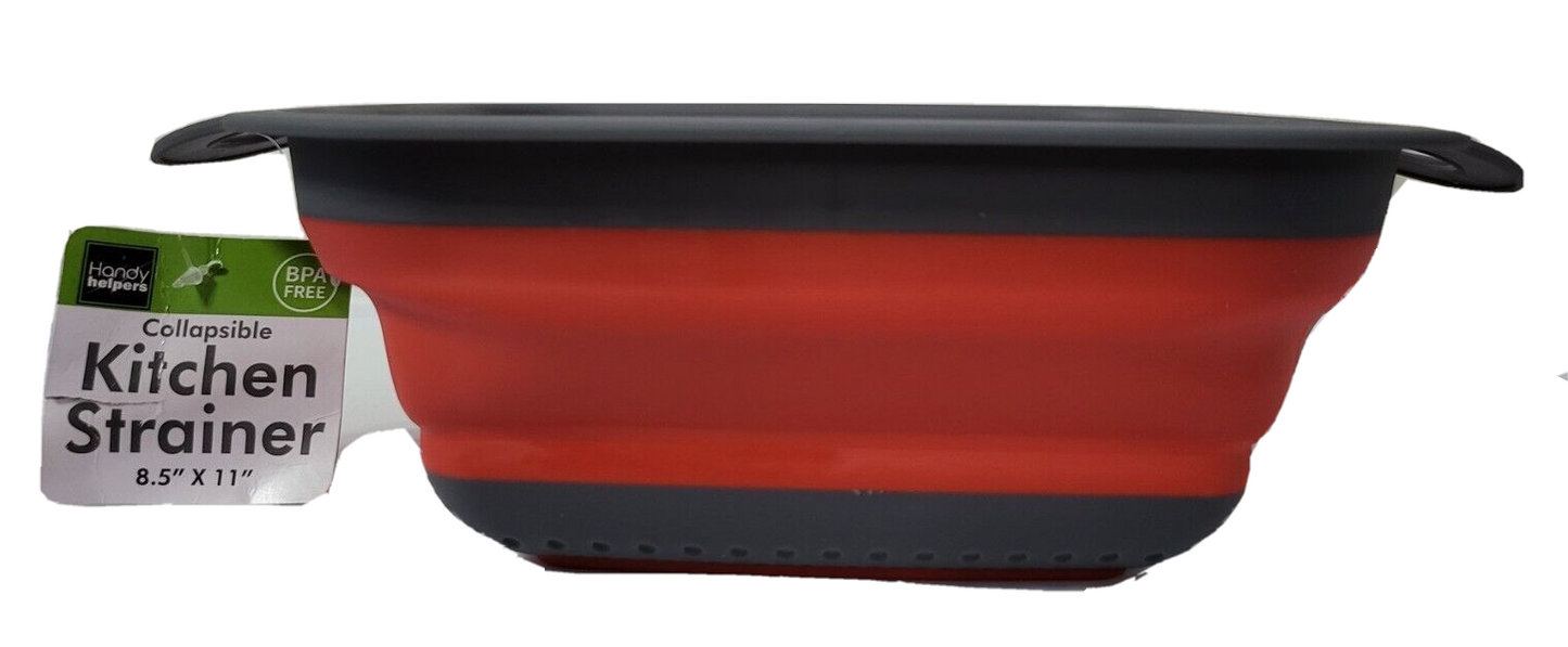 1 Pc Collapsible Kitchen Strainer Colander Folding Wash Pasta Straining - Red - Ricky's Garage