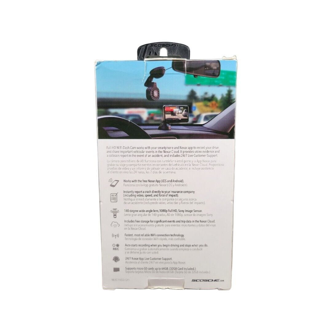 Scosche NEXC1 Full HD Smart Window Dash Camera W/ 32GB Micro SD NEW - Ricky's Garage