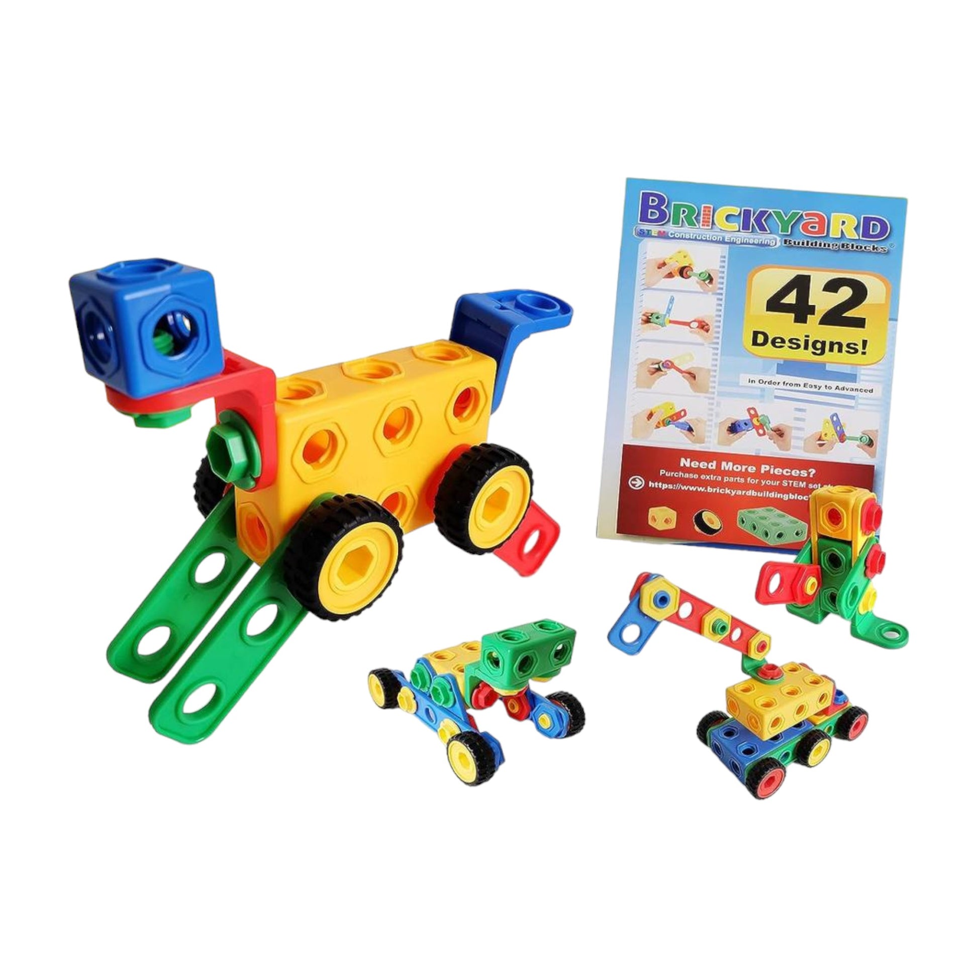 Brickyard STEM Building Blocks for Kids 4-8 | 163-Pc Educational Toys Set with Tools & Guide - Ricky's Garage