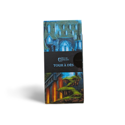 Campaign Dice Tower & 7 Polyhedral Dice Set Portable RPG Rolling Station