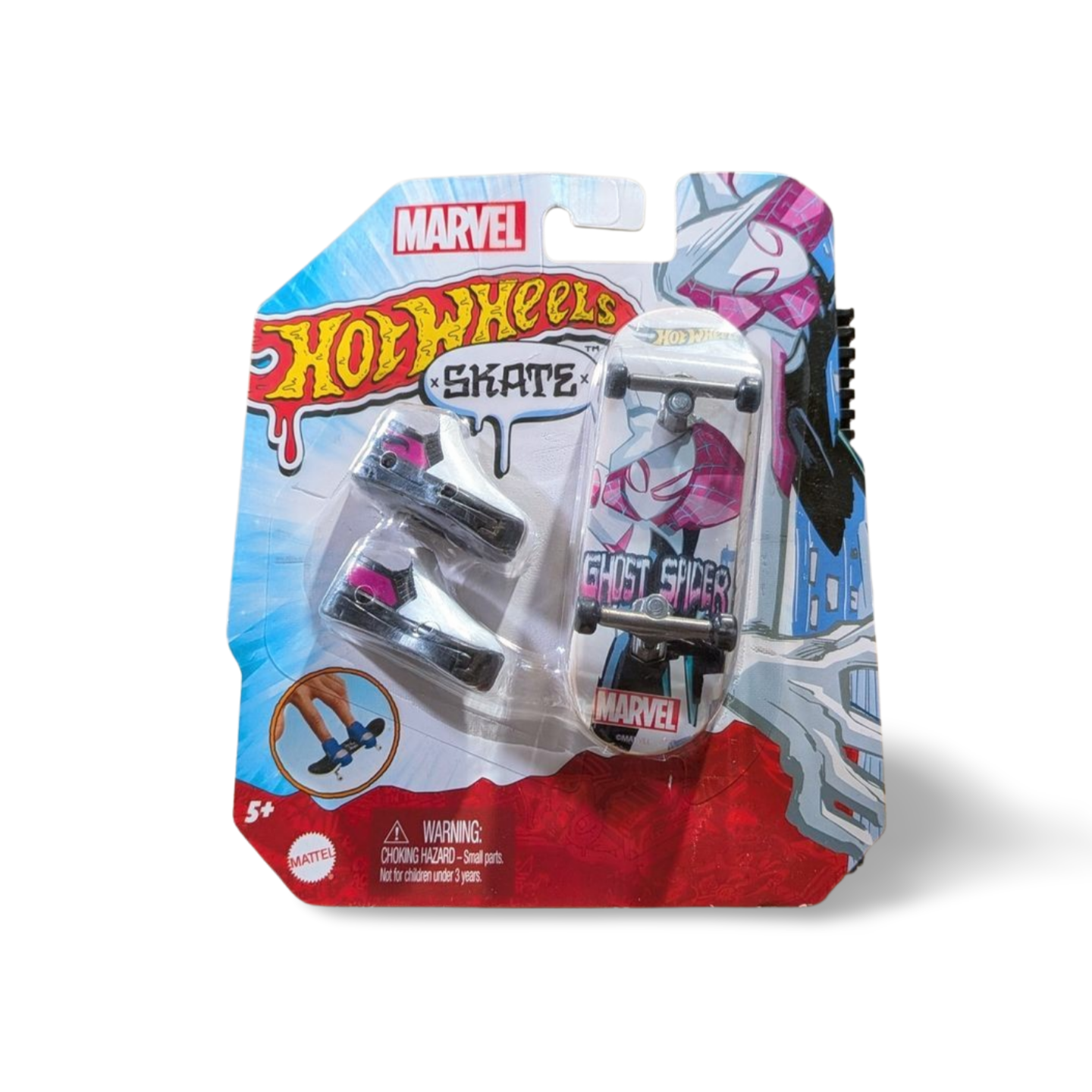 Hot Wheels Skate Marvel Ghost Spider Fingerboard Spider-Gwen with Shoes