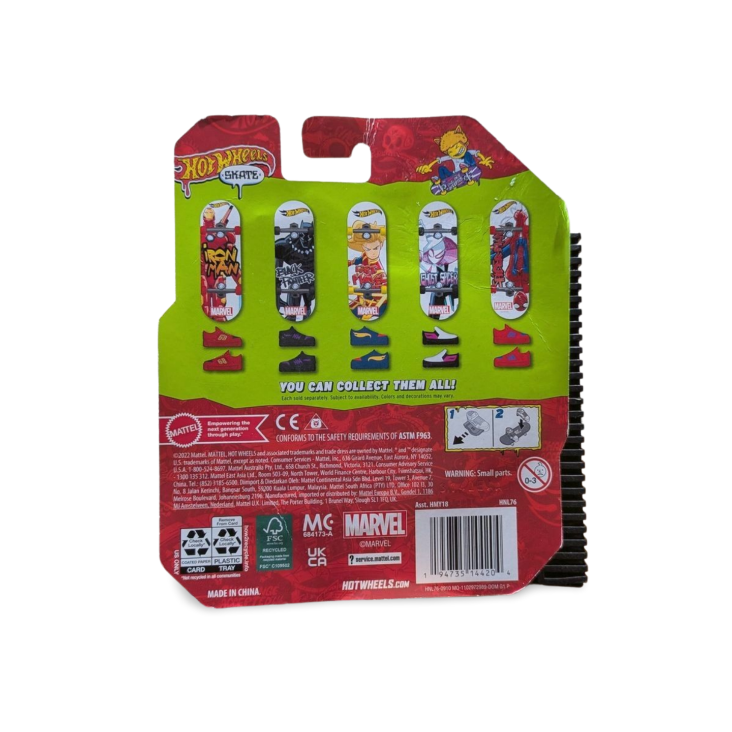 Hot Wheels Skate Marvel Ghost Spider Fingerboard Spider-Gwen with Shoes