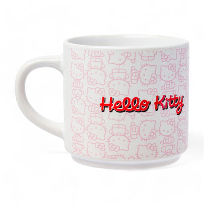 Hello Kitty 4pc Ceramic Mug Stack Set with Metal Rack - 10oz Silver Buffalo Sanrio Collectibles | Adorable & Stackable #HelloKittyMug #SanrioGifts #CeramicMugs - Ricky's Garage