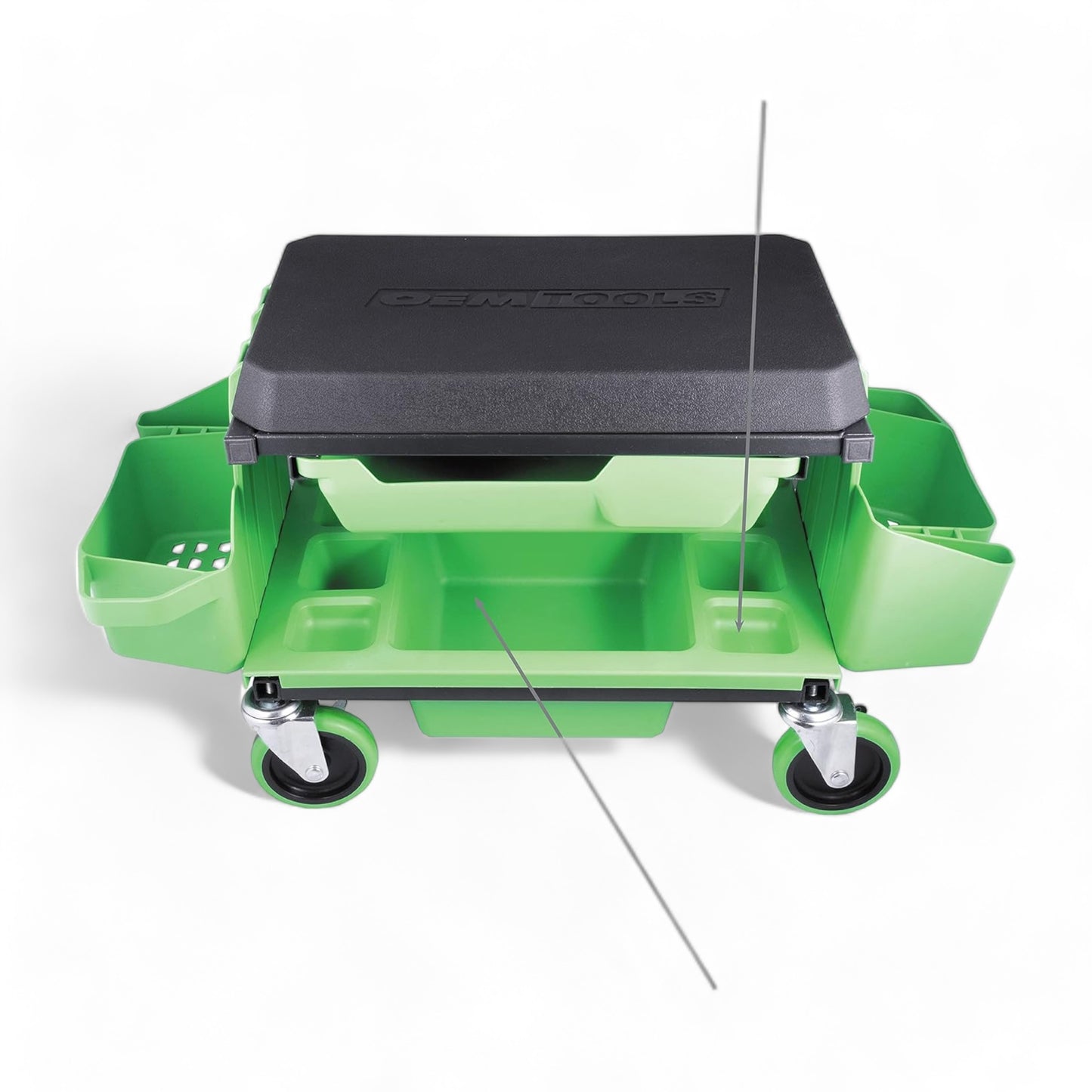 Ultimate OEMTOOLS 24987 Green Creeper Stool: Your Go-To Mechanic’s Sidekick with Wheels & Storage - Ricky's Garage