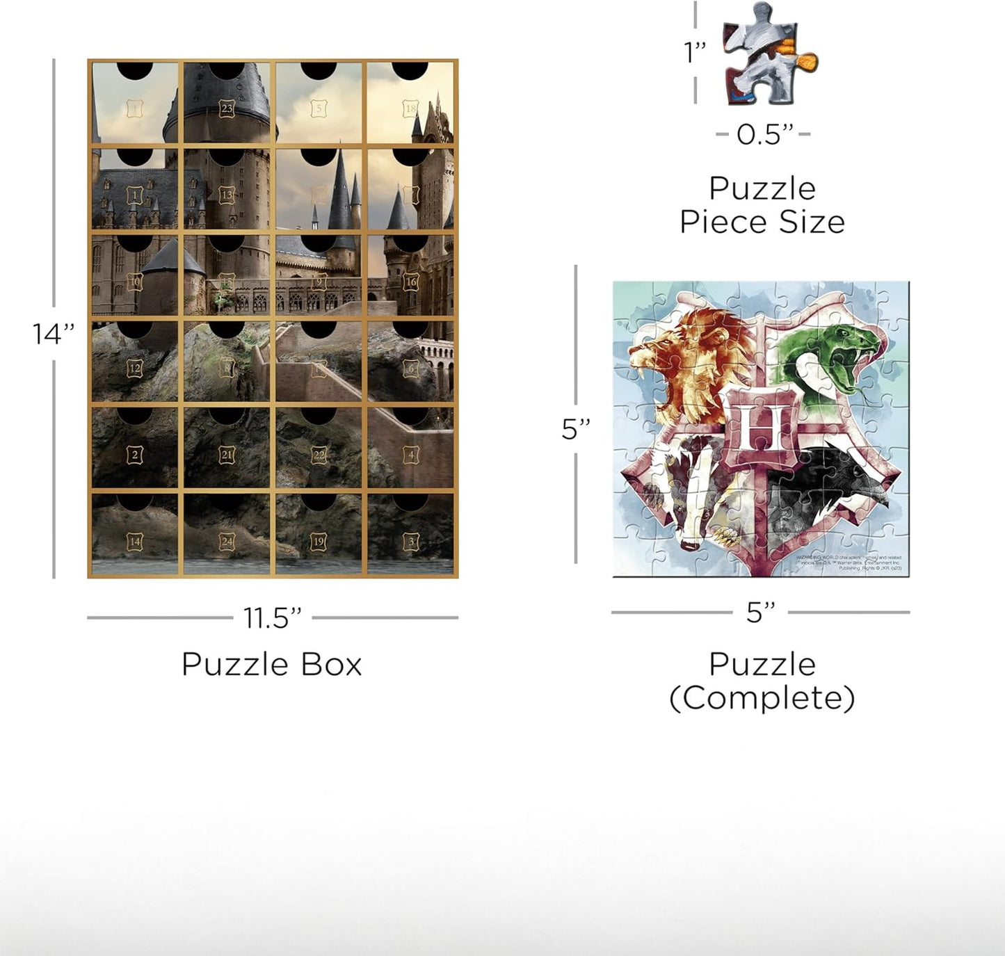 Aquarius Harry Potter Advent Calendar 24 Mini Jigsaw Puzzles 50pcs Each