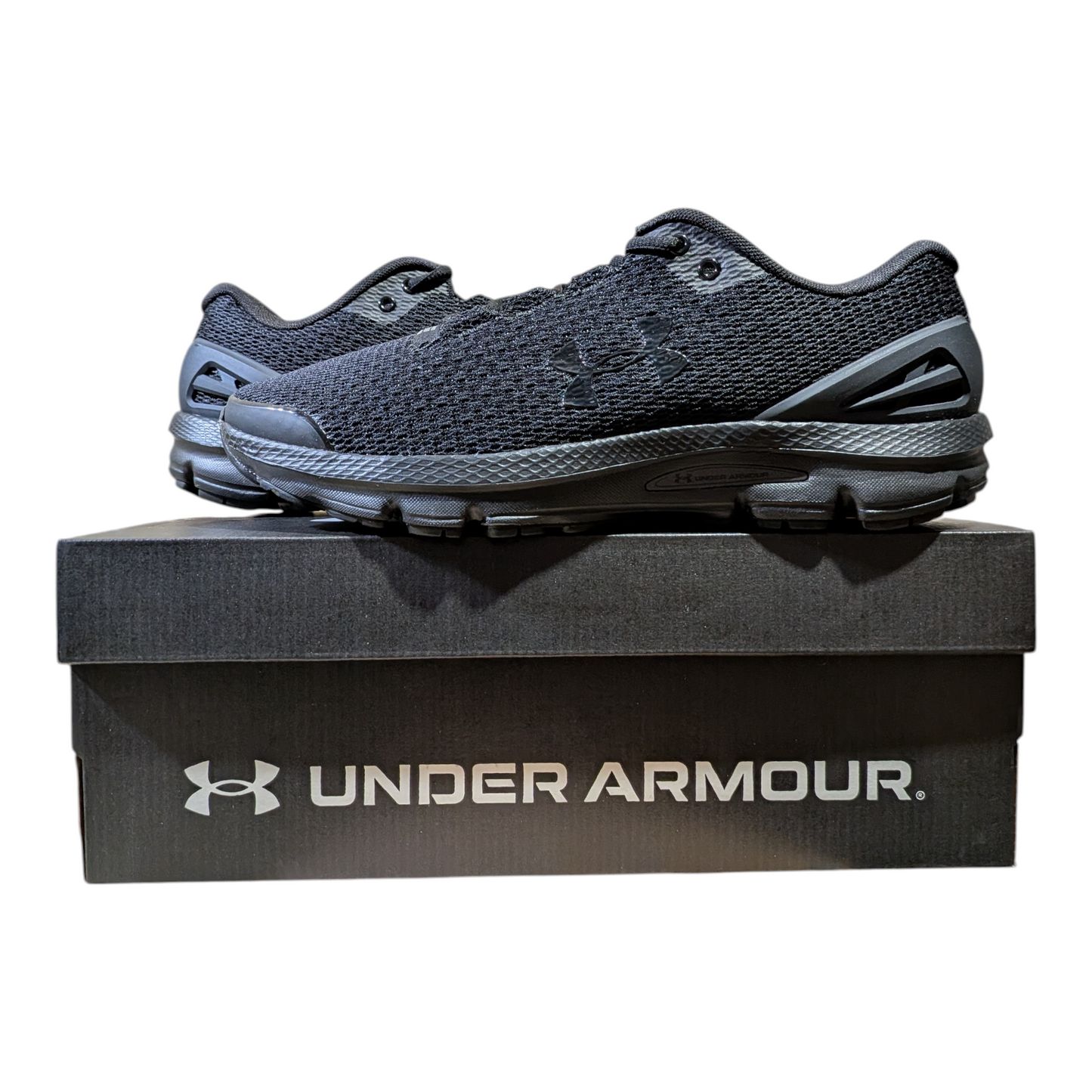 Under Armour Men's Charged Gemini Running Shoes Triple Black (002) - Ricky's Garage
