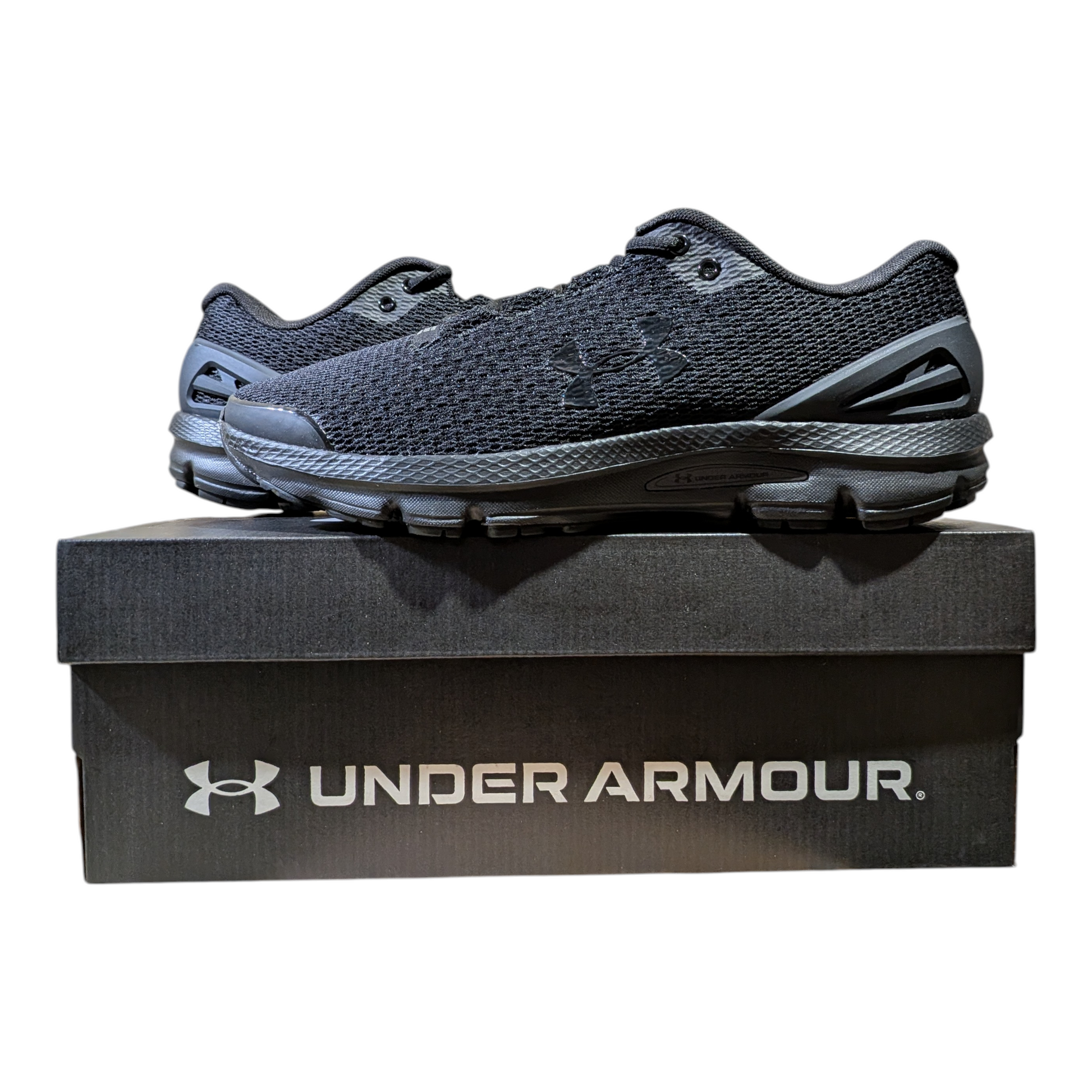 Under Armour Men's Charged Gemini Running Shoes Triple Black (002) - Ricky's Garage