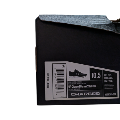 Under Armour Men's Charged Gemini Running Shoes Black & White