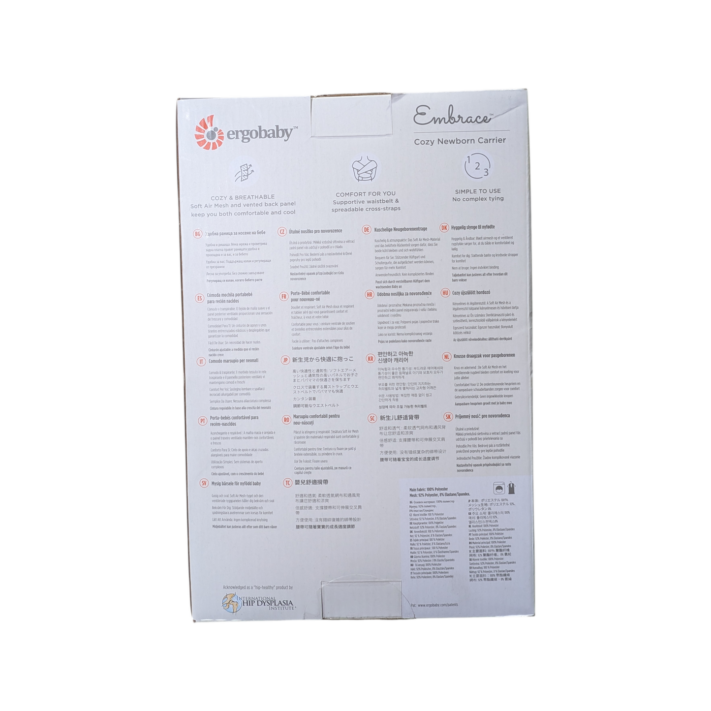 Ergobaby Embrace Cozy Soft Air Mesh Newborn Baby Carrier Blue