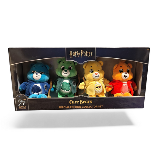 Ricky's Garage Harry Potter x Care Bears 25th Anniversary 4-pack plush collector set in Hogwarts Quidditch robes