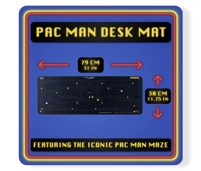 Pacman Gaming Desk Mat Mousepad 30x80cm. - Ricky's Garage