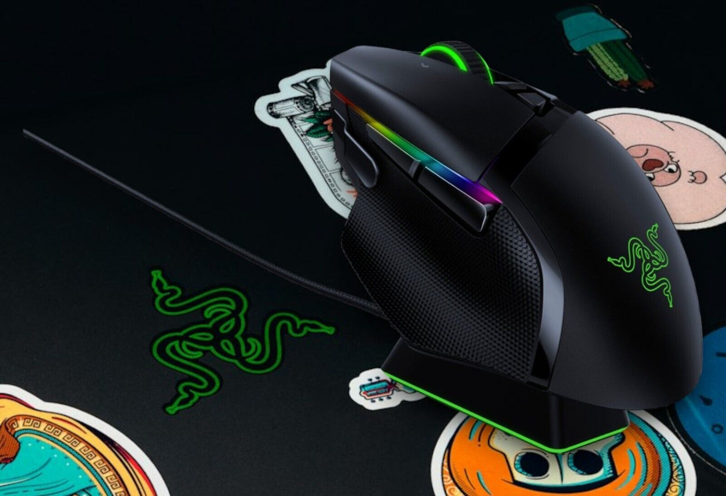 Razer - Basilisk Ultimate Wireless Optical with HyperSpeed Technology and Charging Dock Gaming Mouse - Black - Ricky's Garage