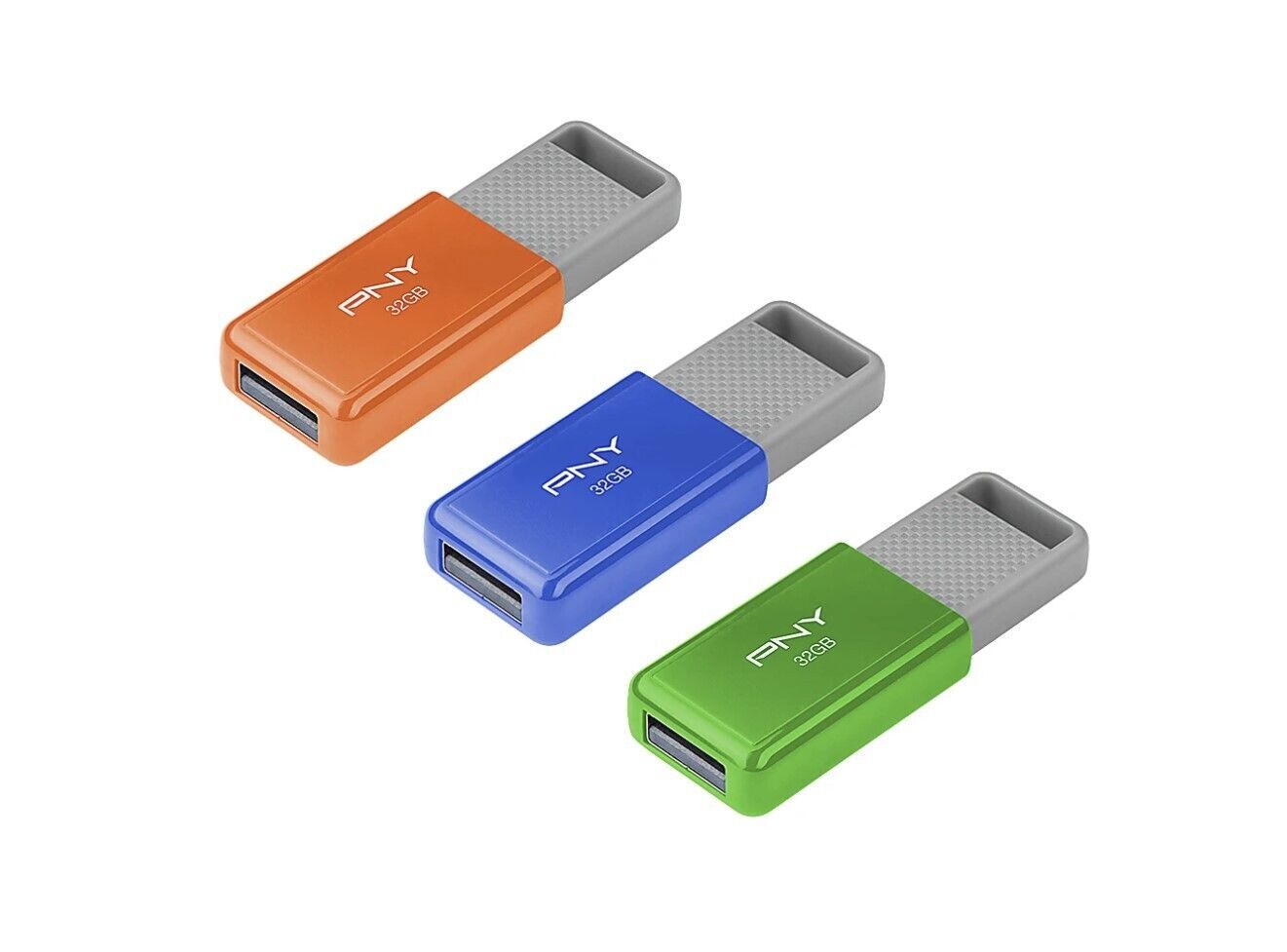 PNY USB 2.0 Flash Drives, 32GB, Assorted Colors, Pack Of 3 Drives - Ricky's Garage