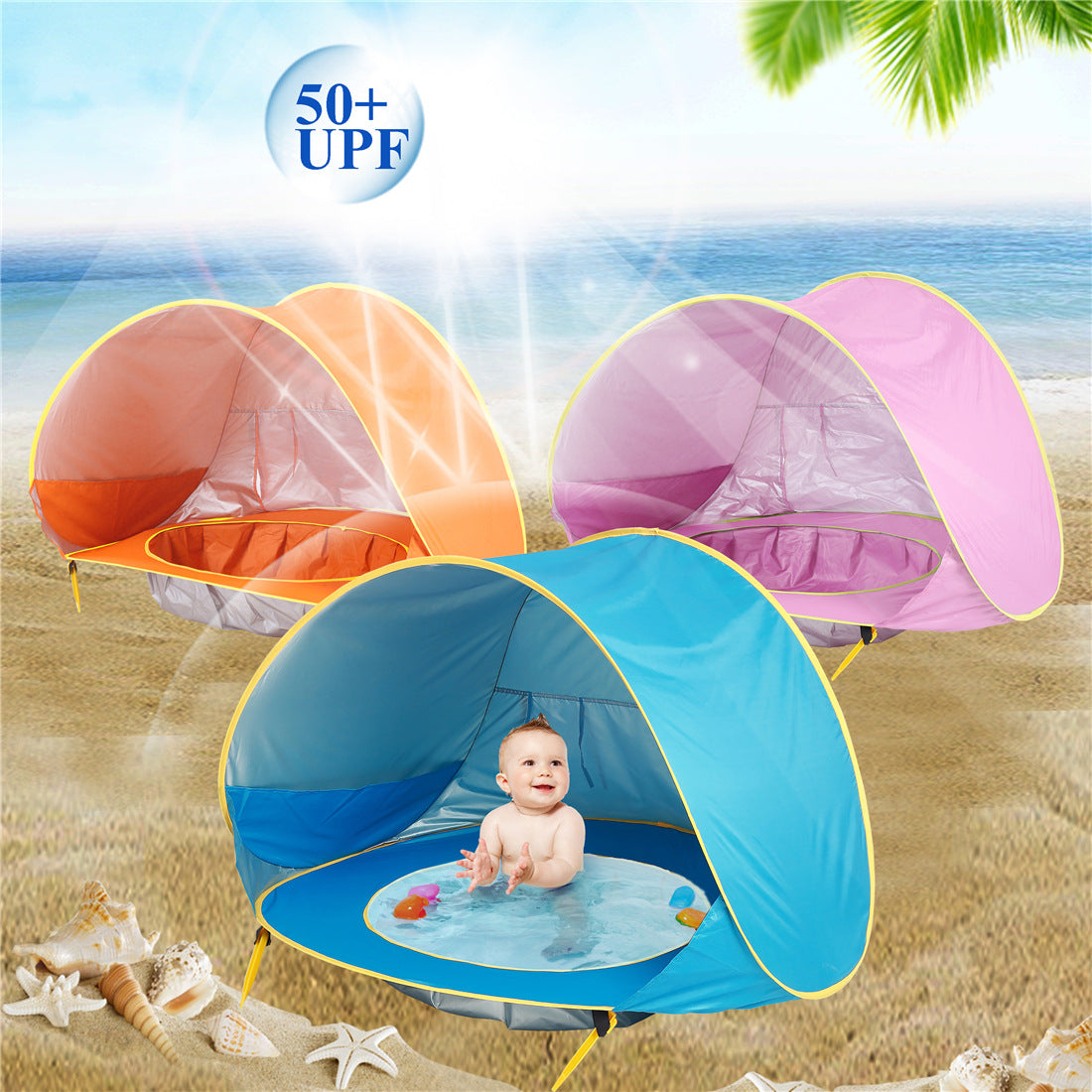 Baby Beach Tent, Outdoor Camping, Easy Fold Up, Waterproof, UV-protecting - Ricky's Garage