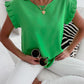 Short Sleeve Simple Crew Neck Pleated Blouse - Ricky's Garage