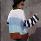 Women's Color Stitching Knit Pullover Loose Sweater - Ricky's Garage