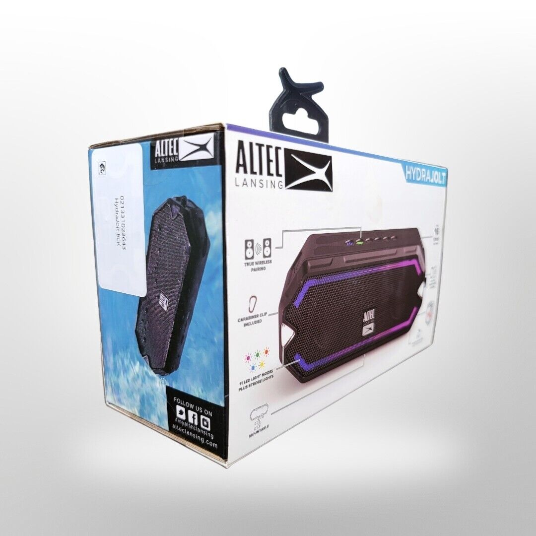 Altec Lansing HydraJolt Portable Bluetooth Speaker, Black - Brand New - Ricky's Garage