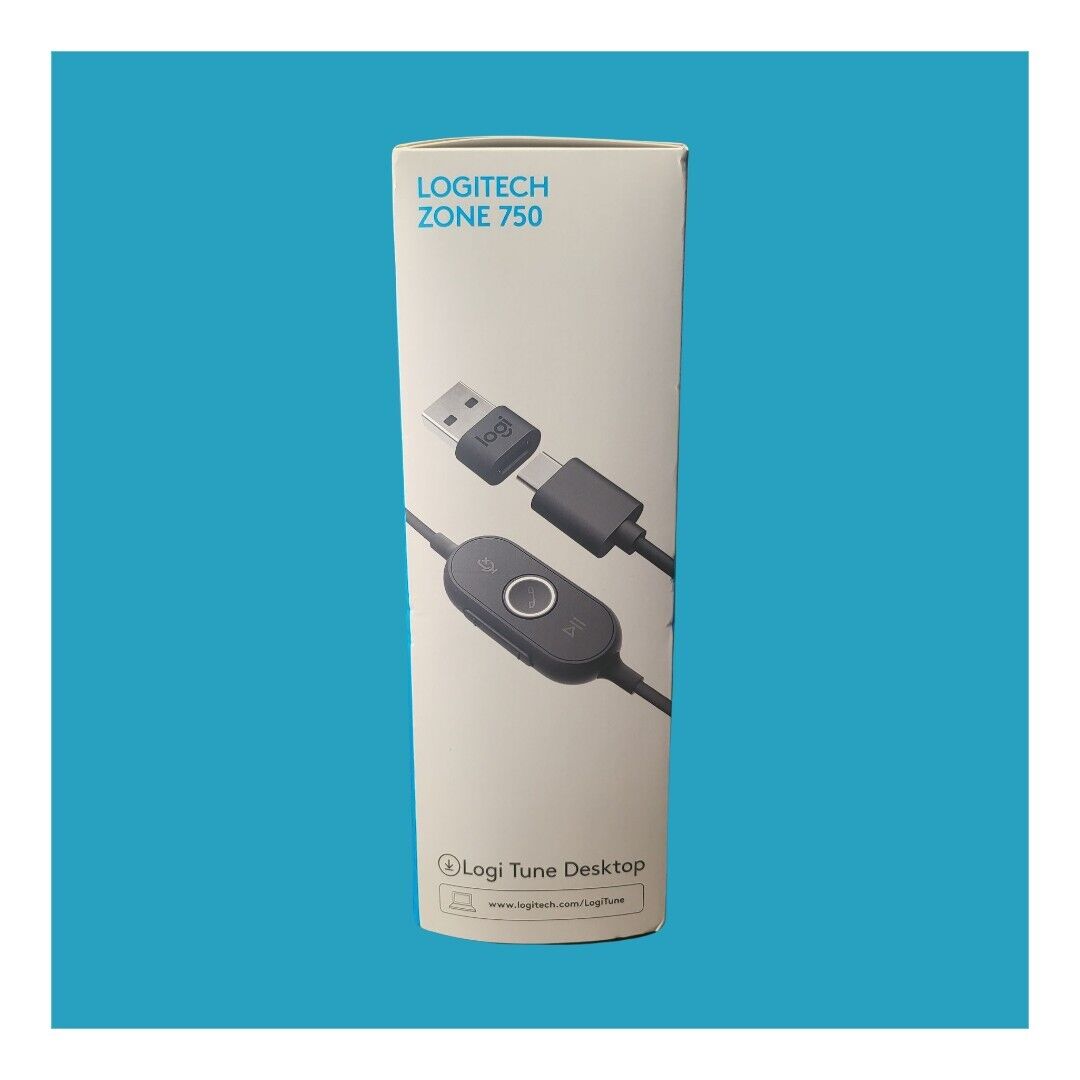 Logitech - Zone 750 Wired Noise Canceling On-Ear Headset - Black - NEW - Ricky's Garage
