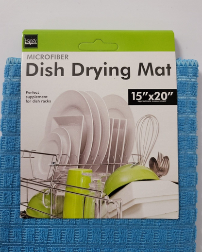 15 x 20) New Microfiber Dish Drying Mat - Blue – Ricky's Garage